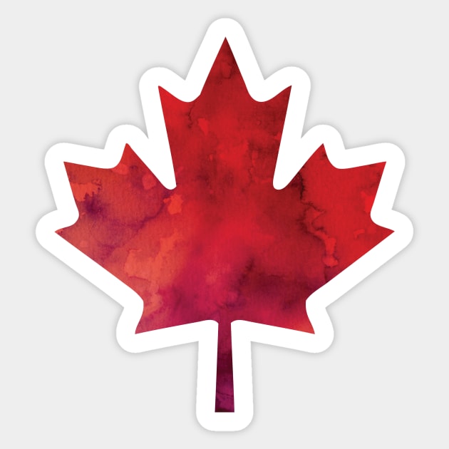 Canada Day Watercolour Maple Leaf Pattern Sticker by tanyadraws